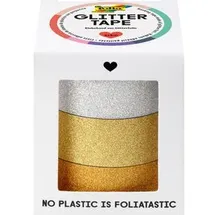 Folia Glitter Tape 3 Rollen Silber/Hellgold/Gold