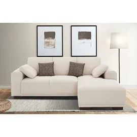 Home Affaire Ecksofa Bornholm incl. 2 Kissen 234x85x162 cm Struktur Recamiere rechts beige natur