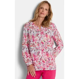 GOLDNER Kurzarmbluse Druckbluse mit floralem Design bunt 20