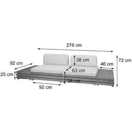 Mendler Garten-Garnitur HWC-L28, Lounge-Set Sitzgruppe Lounge-Sessel Sofa, Spun Poly Akazie Holz MVG ~ Polster dunkelgrau