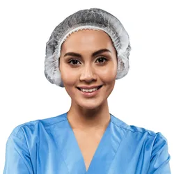 Baretthaube Vlieshauben Einmalhaube, Mop Cap SPP doppelt elastisches Gummiband blau XL  1000 Stück