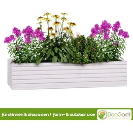 BooGardi Blumenkasten mit Einsatz · Weiß 64cm x 20cm x 14cm · 4 Farben 3 Größen · Pflanzgefäß für · · Terrasse