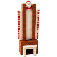 Weihnachtsmann-Adventskalender: Der Weihnachtsmann rutscht durch den Kamin – ein 3D-Weihnachtskalender aus Holz mit Schiebefunktion und Countdown...