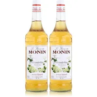 Monin Sirup Holunderblüte 1 Liter - Cocktails Milchshakes Kaffeesirup (2er Pack)