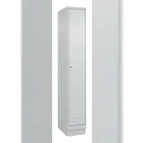C+P Spind Classic PLUS, Sockel, 1 Abteil, HxBxT 195x30x50cm, Zylinderschloss, Hellgrau/Hellgrau von PROREGAL