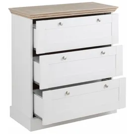 OTTO home Schubkastenkommode 75 x 80 x 35 cm Braun / Weiß