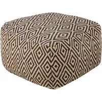 Beliani Pouf MANISA Wolle Braun Textil, 1-Sitzer, Quadratisch, 60x40x60