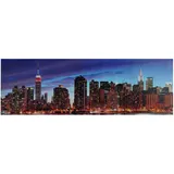 MCW LED-Bild, Leinwandbild Wandbild Leuchtbild, Timer MVG-zertifiziert ~ 120x40cm New York, flackernd