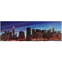 MCW LED-Bild, Leinwandbild Wandbild Leuchtbild, Timer MVG-zertifiziert ~ 120x40cm New York, flackernd