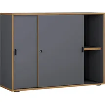 VCM Mid.you Aktenschrank Anthrazit, Honigeiche, Holzwerkstoff, 1 Fächer, 100x74x37 cm– abschließbar, Arbeitszimmer, Aktenschränke