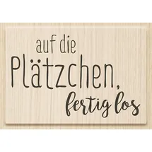 Brunnen Stempel Weihnachten Auf die Plätzchen Holz matt 1 St.
