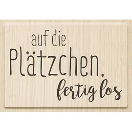 Brunnen Stempel Weihnachten Auf die Plätzchen Holz matt 1 St.