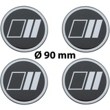 4 x Ø 90 mm Polymere Aufkleber / Streifen / Nabenkappen, Felgendeckel