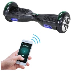 ROBWAY W1 Hoverboard für Erwachsene und Kinder, 6,5 Zoll, Self-Balance, Bluetooth, App, 700 Watt, LEDs (Carbon)