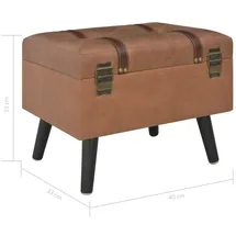 vidaXL Hocker mit Stauraum 40 cm Braun Kunstleder