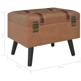 vidaXL Hocker mit Stauraum 40 cm Braun Kunstleder