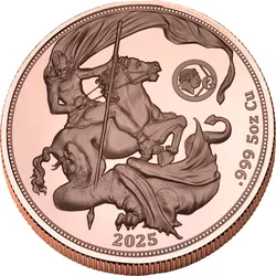 Die offizielle 5-Unzen-Kupfer-Hochrelief-Münze „St. George & Dragon“ 2025