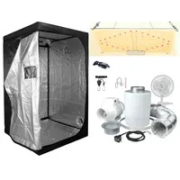 SUPACROP LED-Packung für Wachstum 1500 W Full Spectrum – 40 x 40 x 120 cm/60 x 60 x 140 cm / 80 x 80 x 160 cm zur Auswahl – komplettes Set mit LED mit Schalter Timer Abluftventilator Kohlefilter und