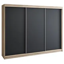 A&J MöbelLand Schiebetürenschrank Mero 200 x 215 x 59,5 cm Sonoma/Schwarz