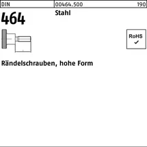 Industrial Quality Supplies DIN 464 Rändelschraube hohe Form VG M6x25 Stahl blank