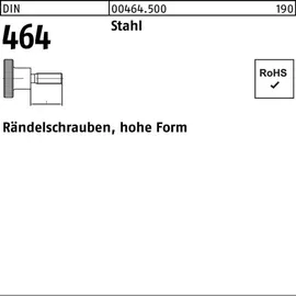 Industrial Quality Supplies DIN 464 Rändelschraube hohe Form VG M6x25 Stahl blank