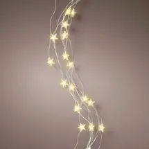 Spetebo 3.06 Bündel Lichterkette mit Sternen - 90 cm / 64 LED Draht warm weiß