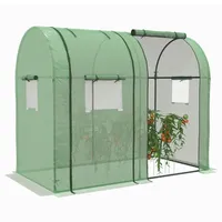 Foliengewächshaus 2 Rolltüren Winddicht Mit Seitenfenster Uv-schutz Für Garten Tomatenhaus Aus Pe In Grün  on-site