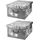 Home4You Aufbewahrungsbox 51 x 37 cm 2-tlg. grau