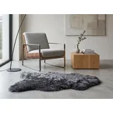 KUHFELL online & NOMAD Fellteppich Echtes großes Lammfell Schaffell Teppich in Weiß Schwarz Blau Braun, Atmungsaktiv, Temperaturausgleichend, Antibakteriell grau 120 cm