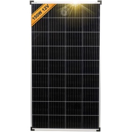 EnjoySolar enjoysolar® 150W 12V Monokristallines Solarmodul Photovoltaikmodul ideal für Wohnmobil, Gartenhäuse, Boot
