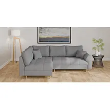 Home Affaire Ecksofa HOME AFFAIRE "CHARRE L-Form mit Ottomane, Maße B/T/H: 231/161/81 cm", grau, B:231cm H:81cm T:161cm, 92% Polyester, 8% Nylon, Sofas, Ecksofa, feine Steppung, lose Rücken- und Zierkissen, auch in Cord und Bouclé