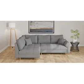 Home Affaire Ecksofa HOME AFFAIRE "CHARRE L-Form mit Ottomane, Maße B/T/H: 231/161/81 cm", grau, B:231cm H:81cm T:161cm, 92% Polyester, 8% Nylon, Sofas, Ecksofa, feine Steppung, lose Rücken- und Zierkissen, auch in Cord und Bouclé