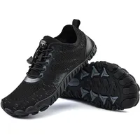 WateLves Barfuss Schuhe Damen Fitnessschuhe Knit Barfußschuhe Herren Minimalistische Breiter Zehenbox(Schwarz,39EU) - 39 EU