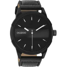 Oozoo Armbanduhr schwarz Leder Timepieces Herren Analog-Quarzuhr UOC11004 - Schwarz