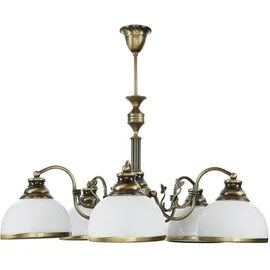 Licht-Erlebnisse Marlow 1 E27 quadratisch Messing antik/weiß