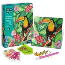 Sentosphere Sentosphère 3920280 Bastelset Strassstein-Bild, Motiv Tukan, Kreativ-Set, DIY für Kinder und Erwachsene