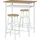 Homcom Bartisch Set 3-teilig Esstisch mit 2 Barhocker Essgruppe Küchentisch mit Lagerregal MDF-Platte Stahl Weiß+Eiche 80 x 50 x 90 cm Aosom