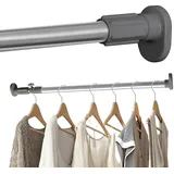 Hershii Erweiterbare Gardinenstange Ausziehbar Ohne Bohren Klemmstange Kleiderstange Schrank Hängestange Vorhangstange für Kleiderschrank 70-120cm