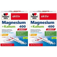 ✅ Doppelherz aktiv Magnesium + Kalium 400 Direct MuskelfunktIion 2x 20 Pellets ✅