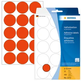 Herma Klebepunkte 2272 rot Ø 32,0 mm, 480 St.