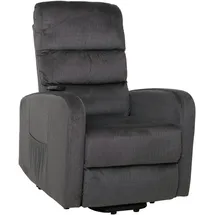 Mendler Fernsehsessel HWC-K62, Sessel Relaxsessel TV-Sessel, Liegefunktion Aufstehhilfe elektrisch, Metall Chenille - dunkelgrau