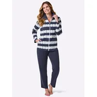 Hausanzug FEEL GOOD, Damen, Gr. 44/46, blau (rauchblau), 60% Baumwolle, 40% Polyester, Homewear-Sets Hausanzug