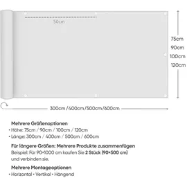 salcar Windschutz 120 x 600 cm grau Polyethylen
