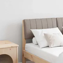 vidaXL Gepolstertes Kopfteil Taupe 120 cm Massives Kiefernholz