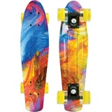 Schildkröt® Retro Skateboard Free Spirit, Premium Beach Board mit coolem Deckdesign, leuchtende LED Rollen, Design: Hurricane, 510783