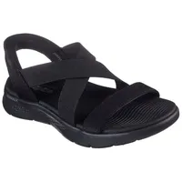 SKECHERS Damen Go Walk Flex Sandale – Glimmer Up, freihändig anziehbare Slip-ins, Schwarz/Schwarz, 42 EU - 42 EU