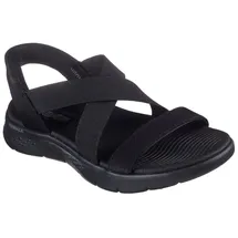 SKECHERS Damen Go Walk Flex Sandale – Glimmer Up, freihändig anziehbare Slip-ins, Schwarz/Schwarz, 42 EU - 42 EU
