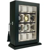 Rothenschild Uhrenbox Rothenschild Uhrenvitrine RS-1100-12BL für 12 Uhr schwarz