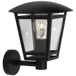 BRILLIANT RILEY Wandleuchte 24 cm Metall / Glas Schwarz, 42381/06
