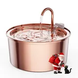Tomxcute Katzenbrunnen Edelstahl Trinkbrunnen für Katze - 108oz/3.2L Ultra leise Wasserbrunnen für Katzen- große Kapazität Haustier-Wasser-Brunnen - Kupferoberfläche
